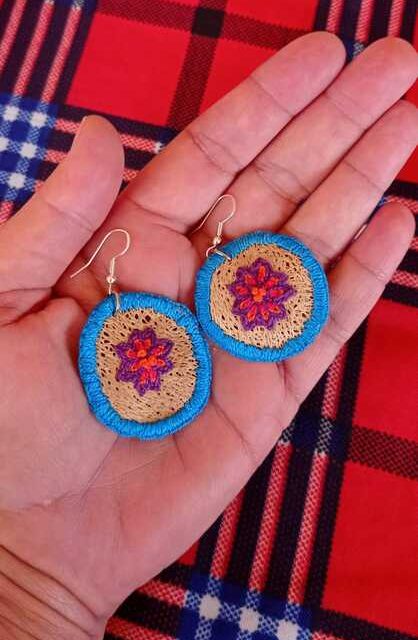my first try at kweme earrings